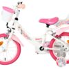 Volare Unicorn Kinderfahrrad - Mädchen - 14 Zoll - Weiß - Zwei Handbremsen