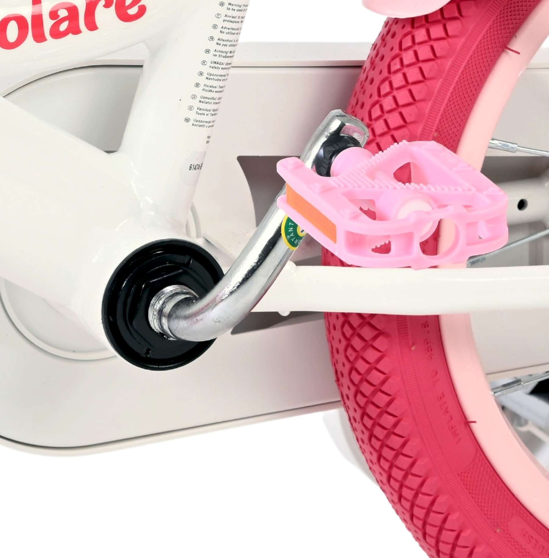 Volare Unicorn Kinderfahrrad - Mädchen - 14 Zoll - Weiß - Zwei Handbremsen