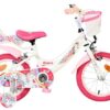 Volare Unicorn Kinderfahrrad - Mädchen - 14 Zoll - Weiß - Zwei Handbremsen