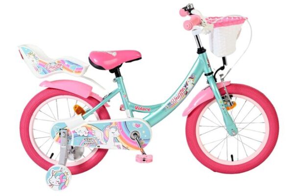 Volare Unicorn Kinderfahrrad – Mädchen – 16 Zoll – Grün