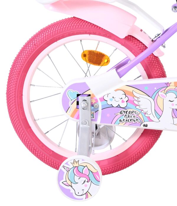Volare Unicorn Kinderfahrrad – Mädchen – 16 Zoll – Lila