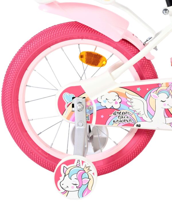 Volare Unicorn Kinderfahrrad – Mädchen – 16 Zoll – Weiß