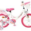 Volare Unicorn Kinderfahrrad - Mädchen - 16 Zoll - Weiß - Zwei Handbremsen