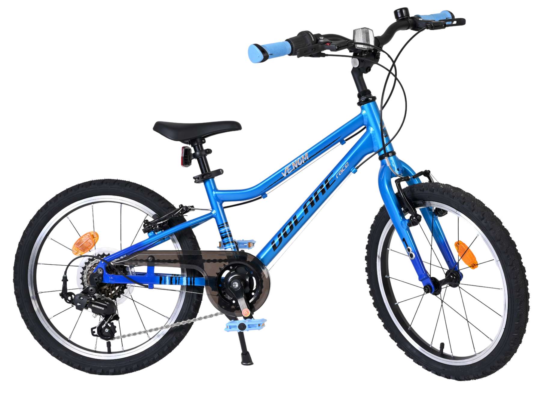 Volare Venom Kinderfahrrad - Jungen - 18 Zoll - Blau - 6 Gänge - Zwei Handbremsen