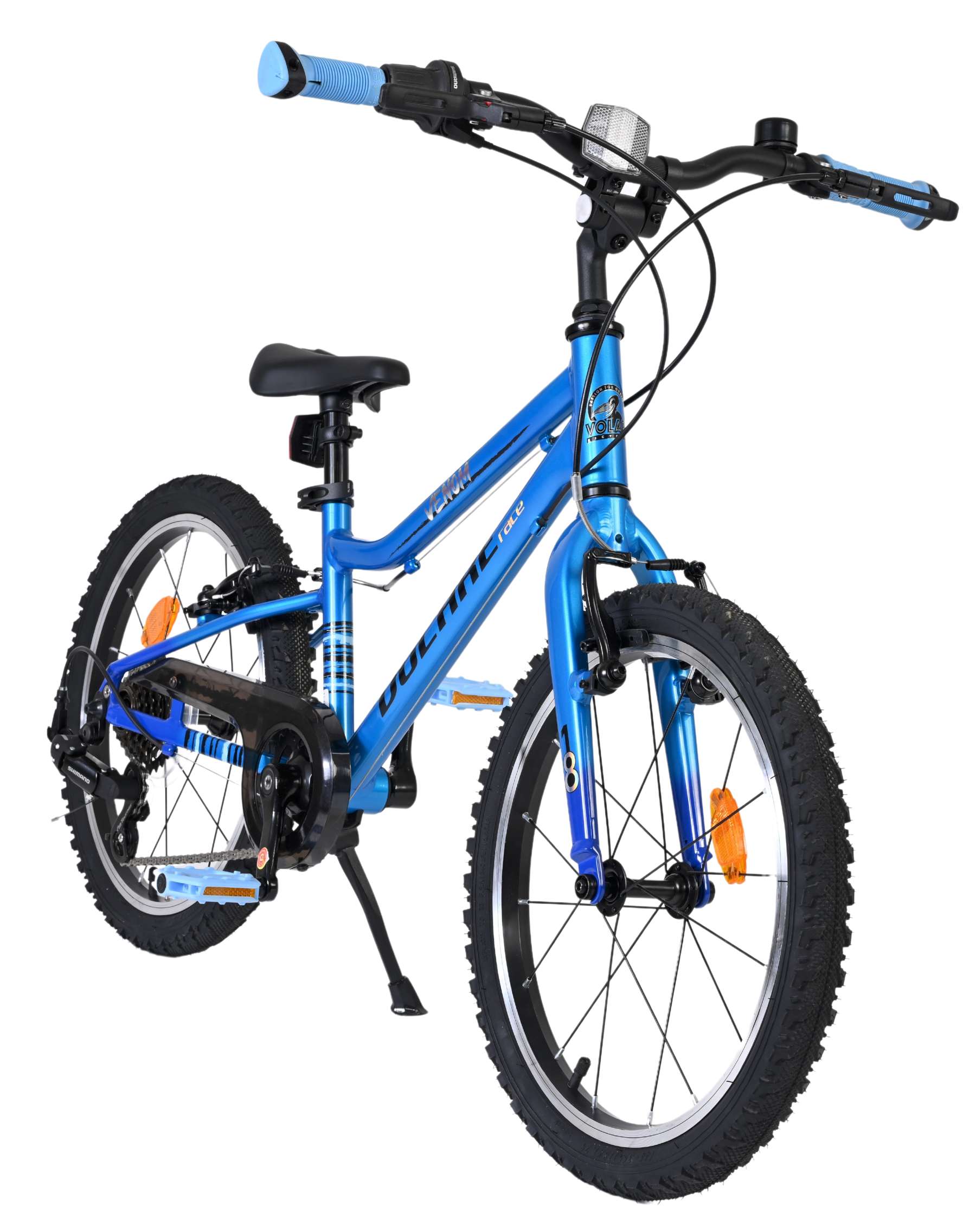 Volare Venom Kinderfahrrad - Jungen - 18 Zoll - Blau - 6 Gänge - Zwei Handbremsen