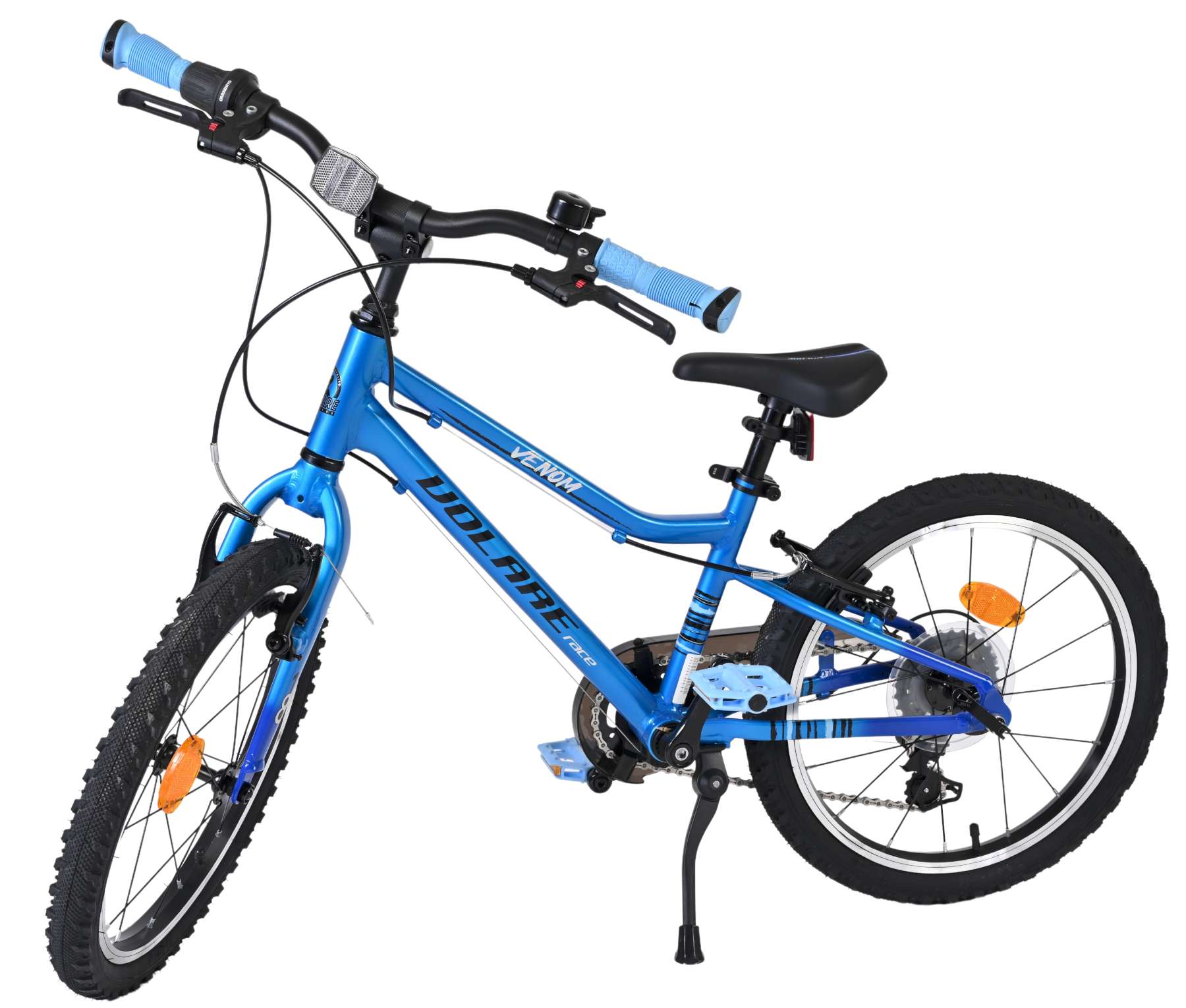 Volare Venom Kinderfahrrad - Jungen - 18 Zoll - Blau - 6 Gänge - Zwei Handbremsen
