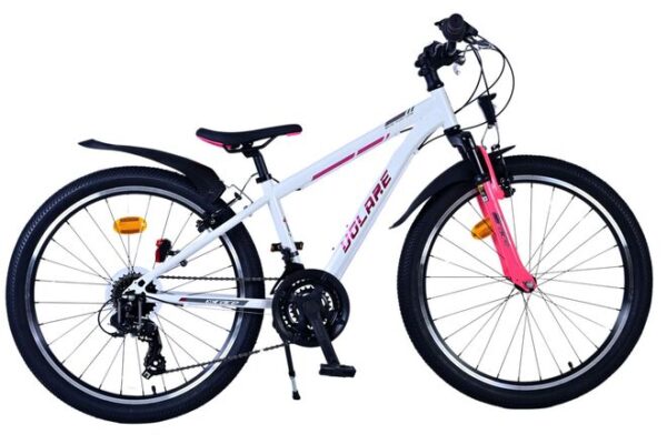 Volare XC Race Kinderfahrrad – 24 Zoll – Weiß/Pink – 21 Gänge